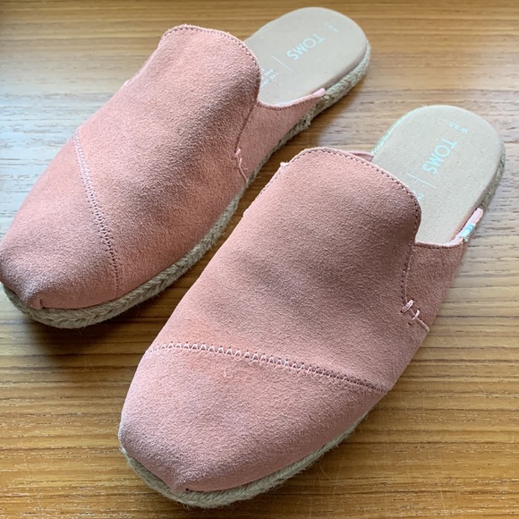 TOMS *brand New* Nova Leather Wrap Pink Coral slides - Picture 6 of 8